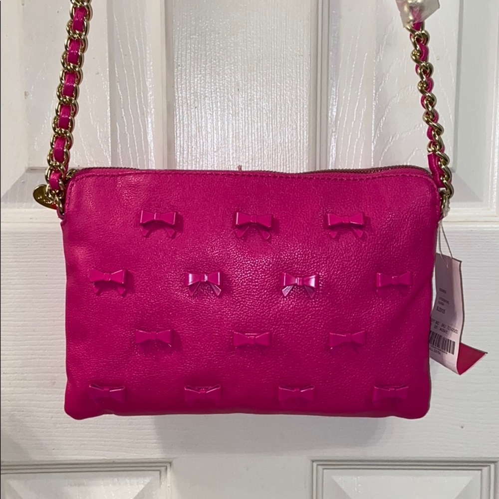 Betsy Johnson hot pink shoulder bag